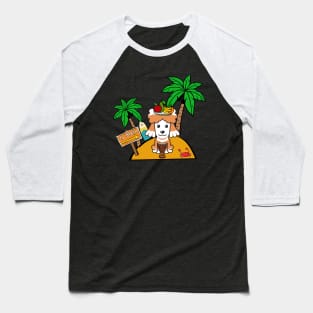 Funny poodle is on a deserted island Baseball T-Shirt